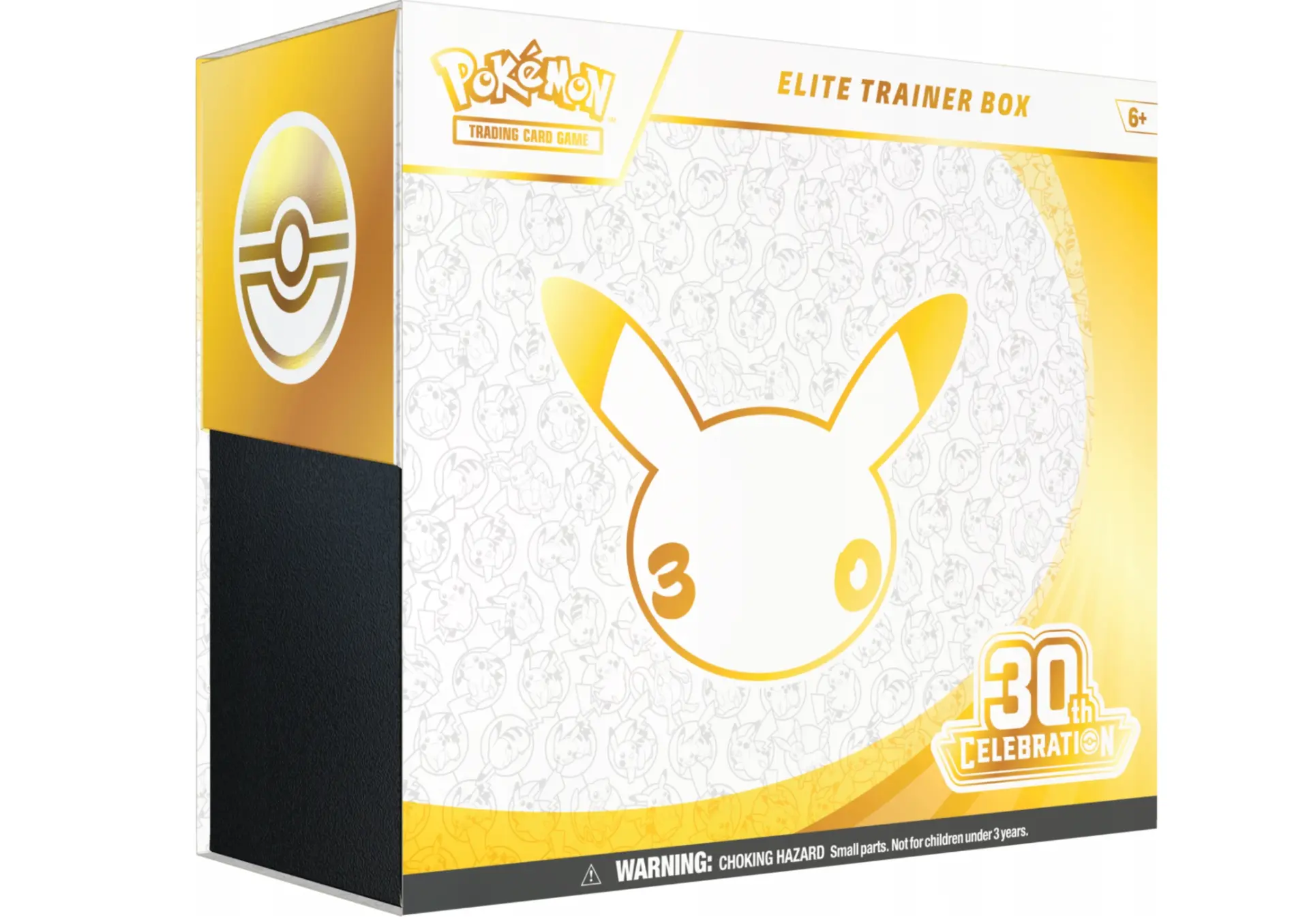 Pokémon TCG Elite Trainer Box ke 30. výročí značky se zlatým motivem Pikachu